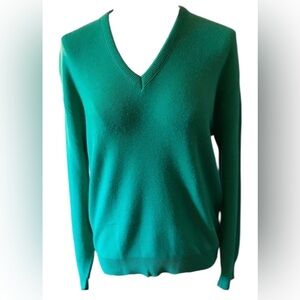 Robert Bruce Green Made in the USA V Neck Pullover Mens Sweater Size Large